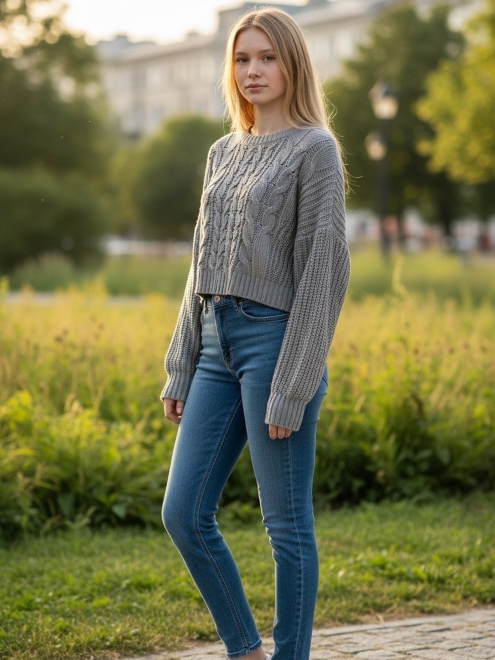 Arizona Jean Co Oversized Cozy Olive Cable Knit Sweater